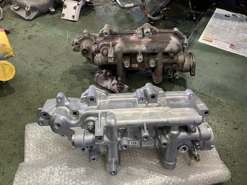 Large truck oil cooler replacement new old
